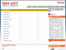 Tablet Screenshot of geekaysafety.co.in